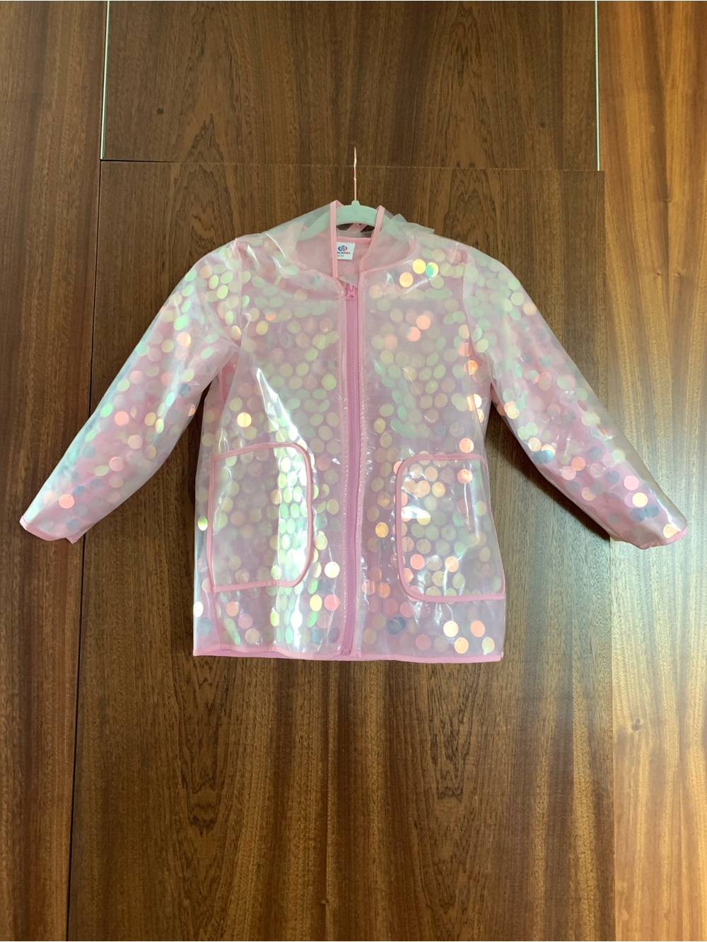 Welaken Kids' Pink Iridescent Sequin Raincoat Jacket